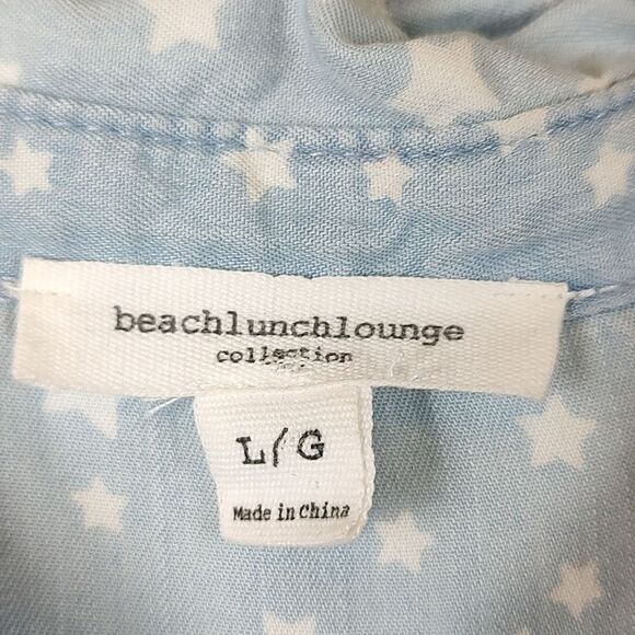 Beachlunchlounge Collection Sleeveless Lightweight Denim Button Front Blouse Top - Picture 2 of 8
